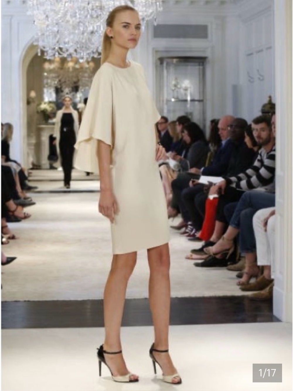 Ralph Lauren Purple Label Pale Cream Flutter-Sleeve Mini
